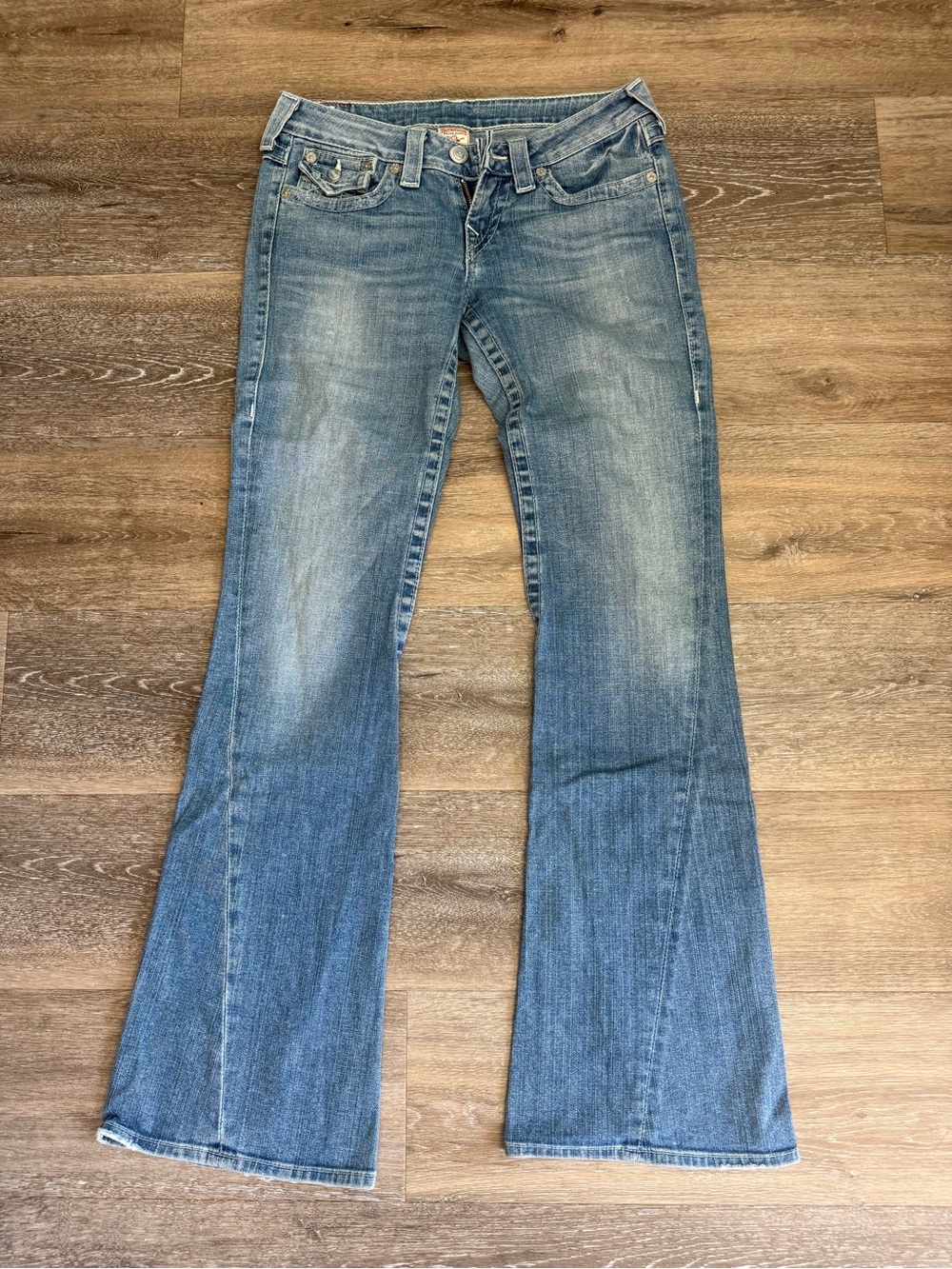 True Religion Women's Light Blue Flare Jeans